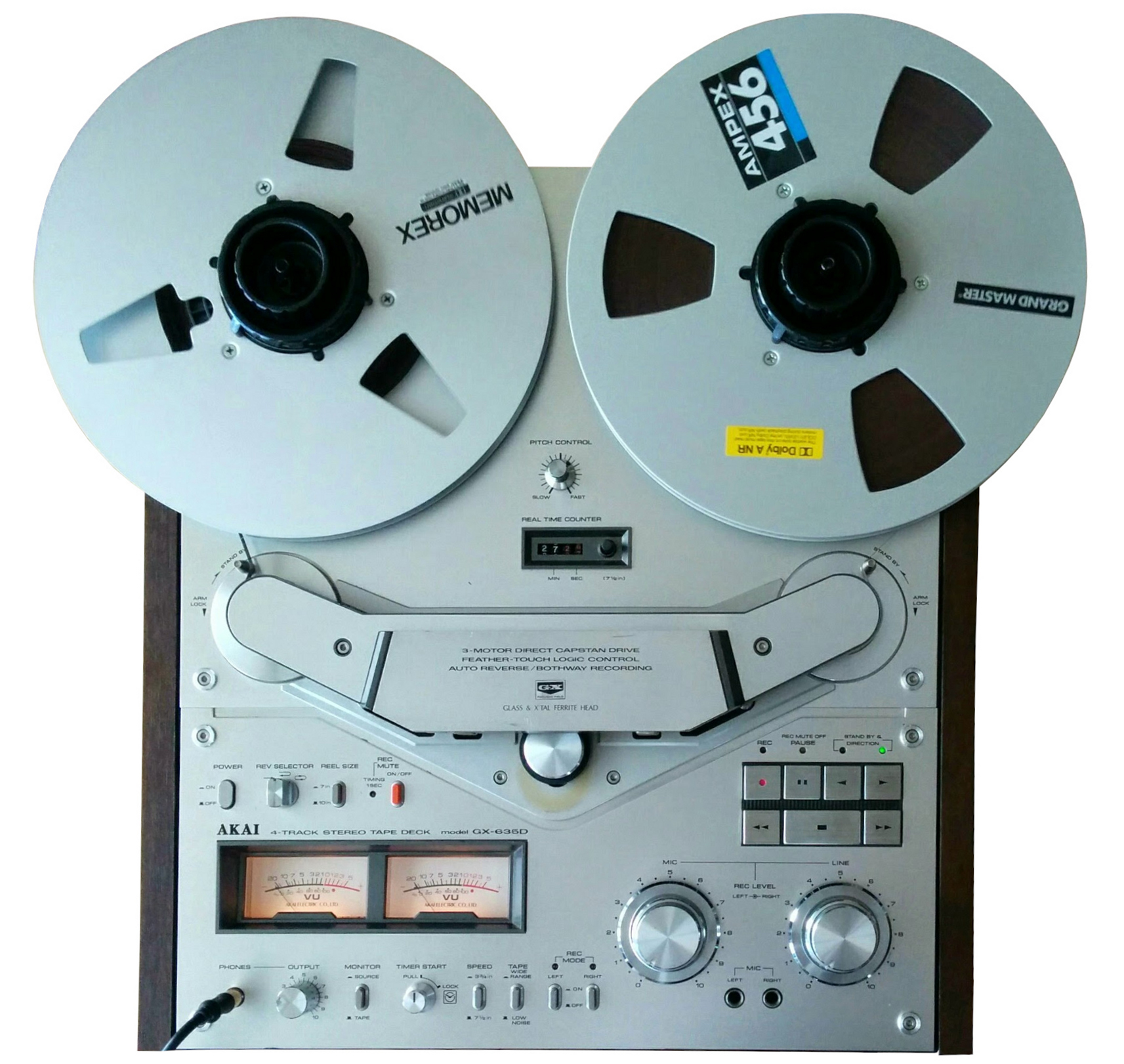 Akai GX-635D reel to reel tape recorder front view